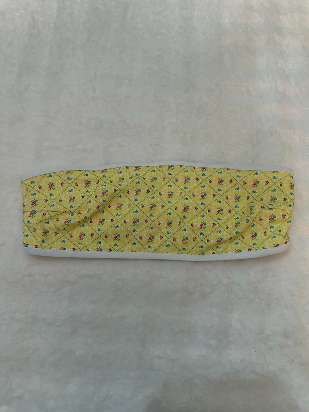 New! Frankie’s Bikinis x Pink Rosalind yellow bandeau Top 39096